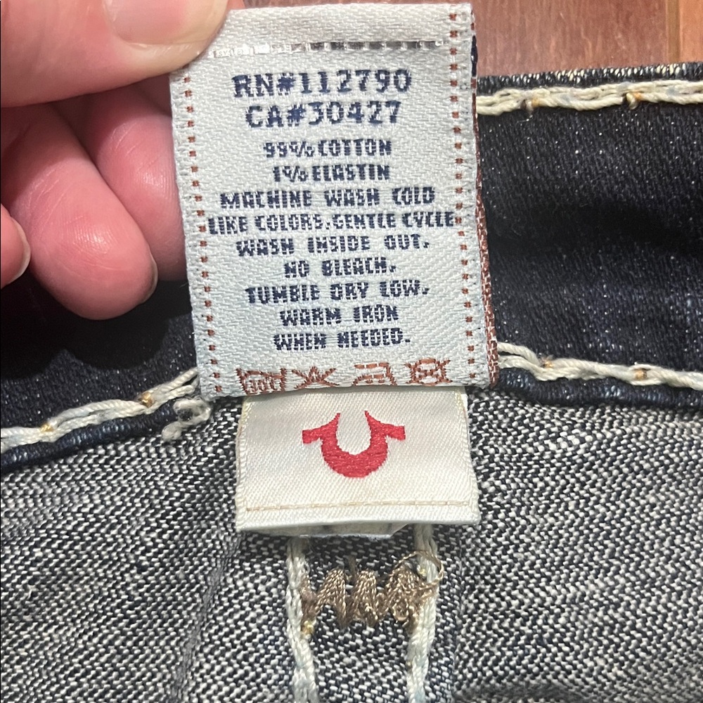 True Religion Dark Indigo Flare Jeans - Picture 3 of 11